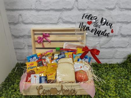 CESTA DE CAF� ADORO VOC� COM KIT + BAL�O DIA DOS NAMORADOS