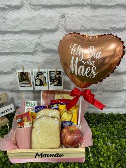 CESTA DIA DAS M�ES BOX COM FOTOS E BAL�O