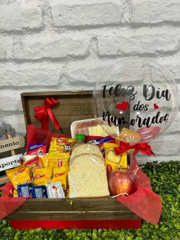 CESTA DE CAF� HAPPY DAY DIA DOS NAMORADOS VERMELHA