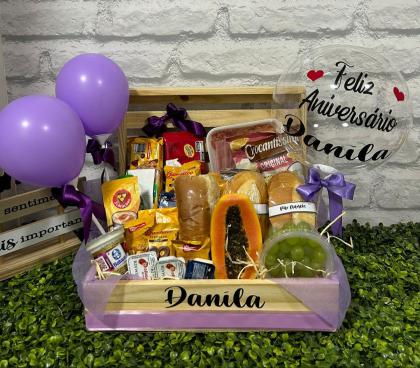 CESTA DE CAF� DA MANH� ALEGRIA HOJE E SEMPRE PERSONALIZADA