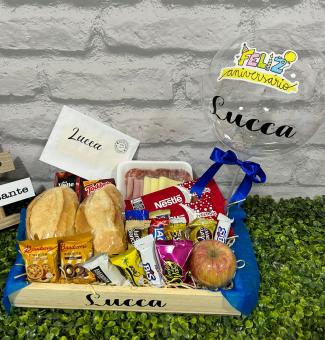CESTA DE CAF� DA MANH� HOLANDA COM BAL�O PERSONALIZADO
