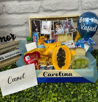 CESTA DE CAF� DA MANH� BELGICA COM FOTOS E LINDT