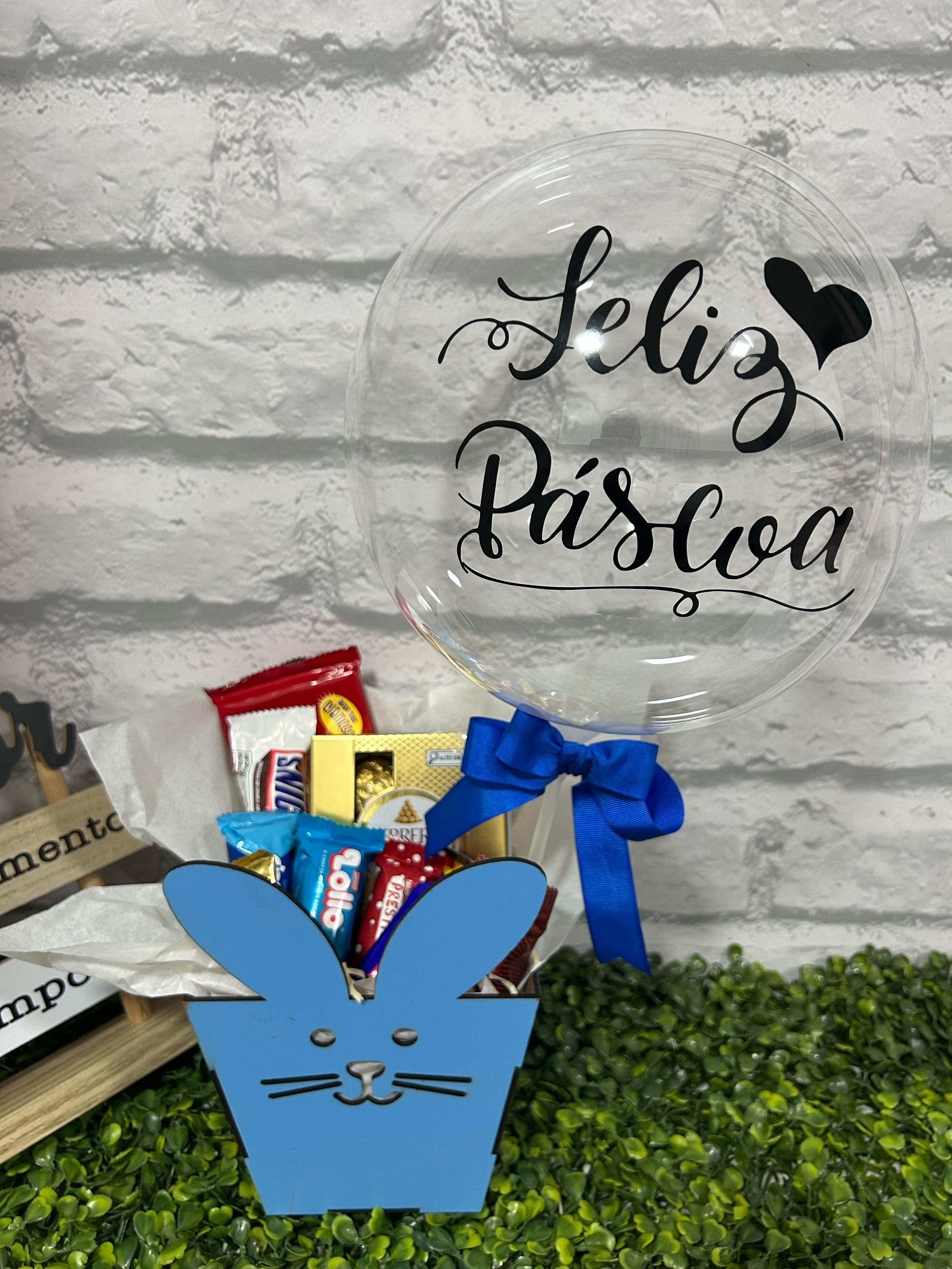 CESTA DE P�SCOA COELHINHO AZUL