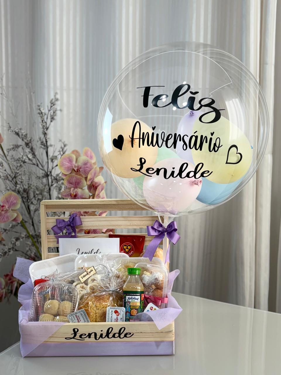 CESTA DE CAF� DA MANH� BELLA LUNA LILAS